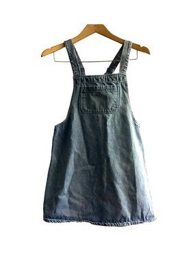 BASIC IMAGE- GIRL LIGHT WASH DENIUM DRESS SIZE LARGE (12-14)